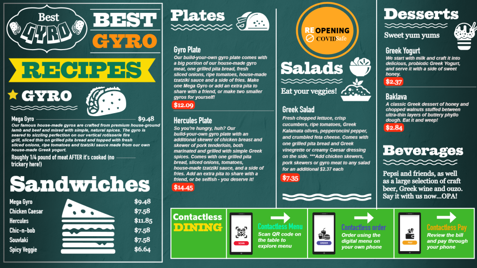 Reopening Gyro Menu