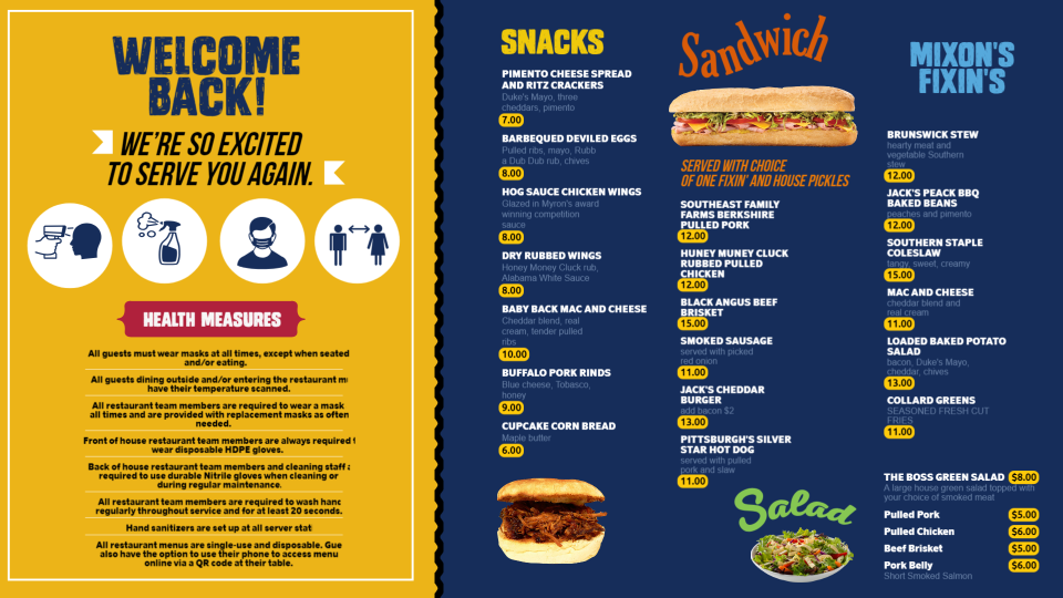 Reopening Menu Design