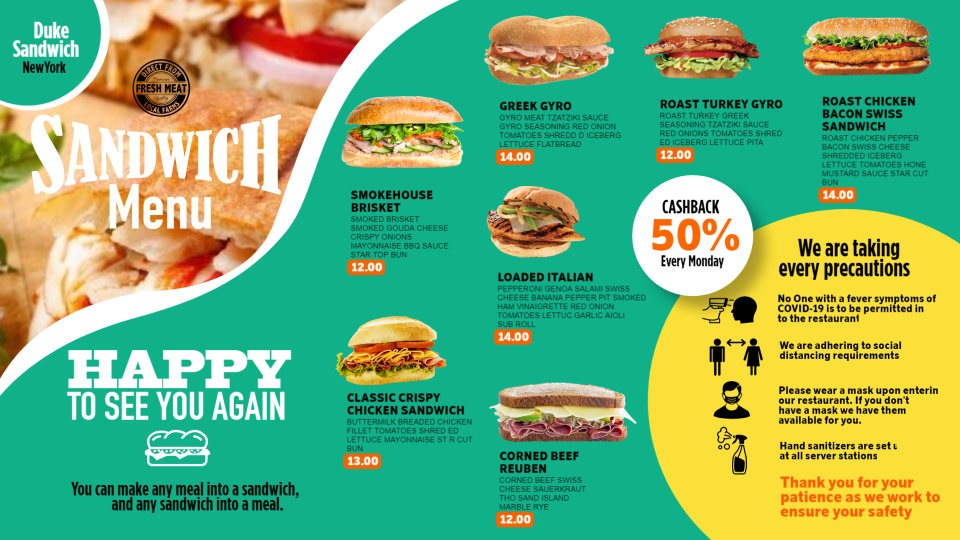 Reopening Menu Design idea Reopening Menu Design idea