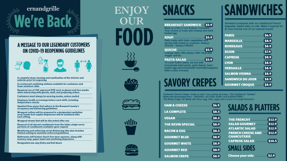 Reopening Menu Design Template