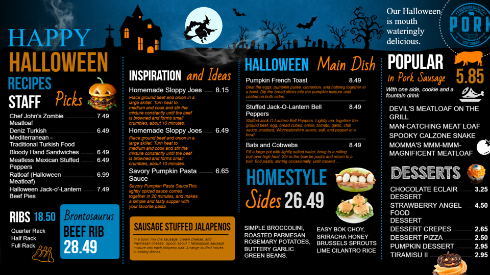 Halloween Day Menu Design Halloween Day Menu Design