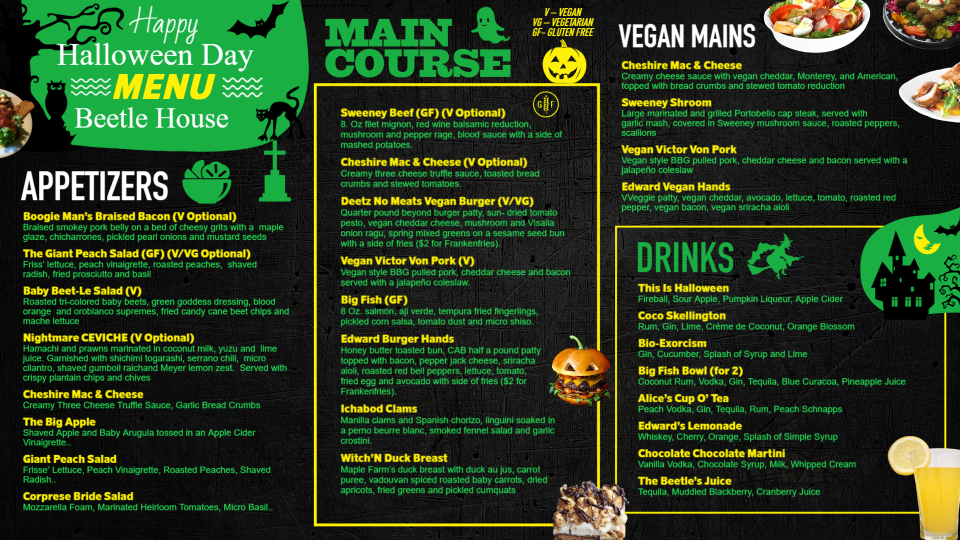 Halloween Day Menu Board Template Halloween Day Menu Board Template