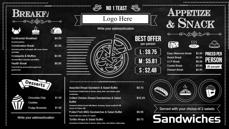Chalk menu board design Chalk menu board design