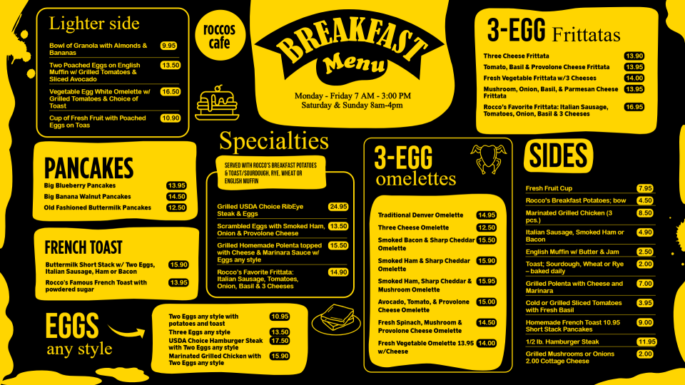 Breakfast Creative Menu Breakfast Creative Menu
