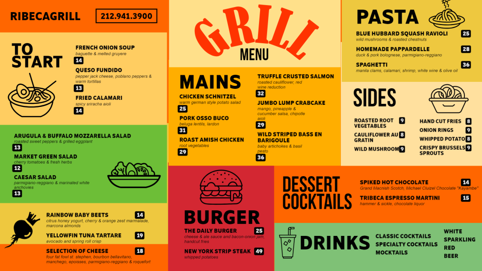 Grill Menu Board