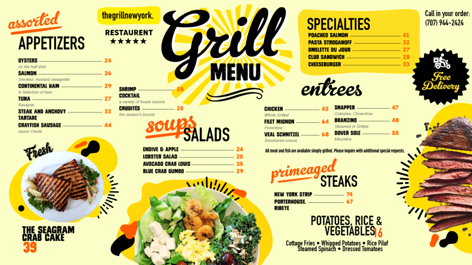 Grill Creative Menu