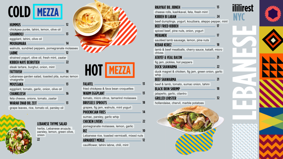 Lebanese Menu Concept