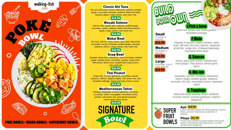 Poke Menu Board Poke Menu Board