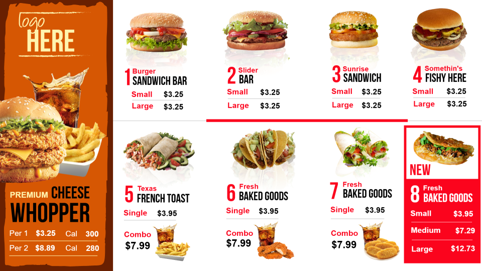 Drive thru menu boards