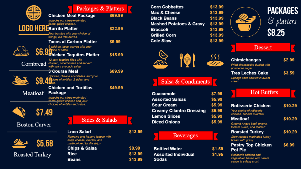 Restaurant menu boards Restaurant menu boards