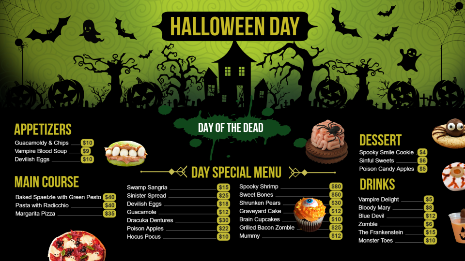 Halloween Day Menu