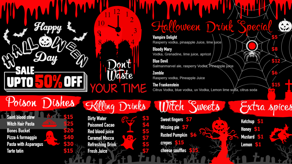 Halloween Menu Design Halloween Menu Design