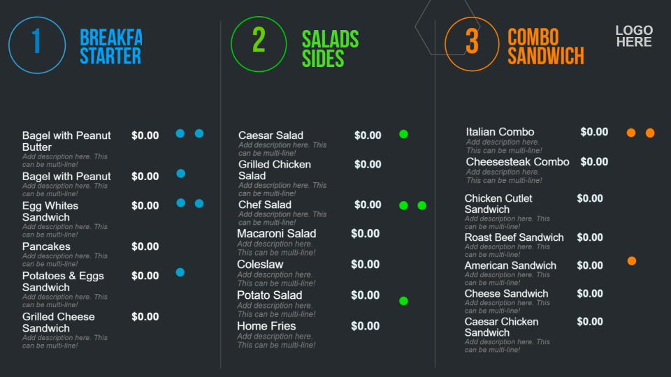Restaurant menu boards Restaurant menu boards