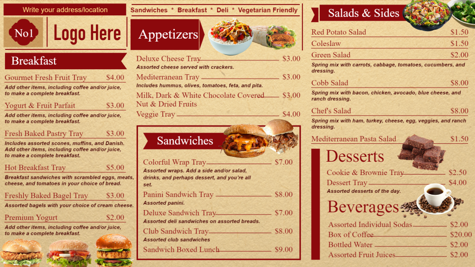 Bistro grill menu