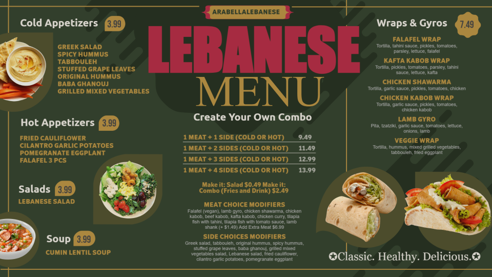 Lebanese Menu Template Lebanese Menu Template