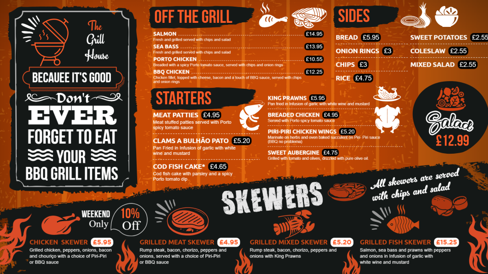 Grill Menu