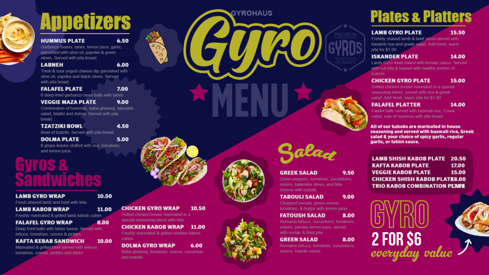 Gyro Menu