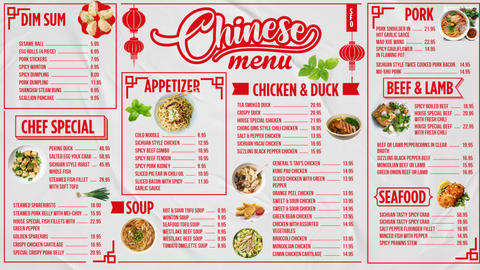 Chinese Menu