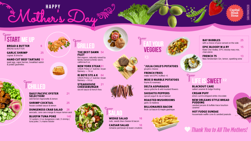 Mothers Day Menu Template Mothers Day Menu Template