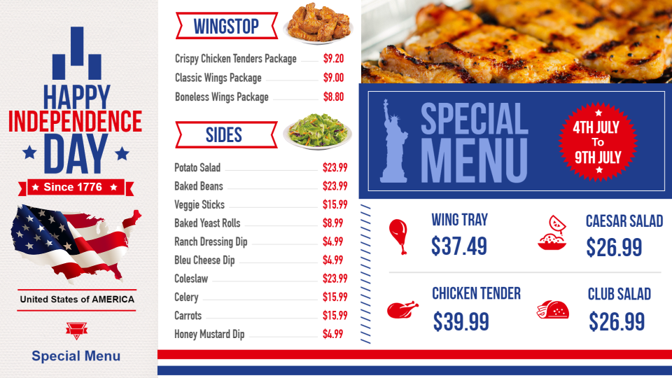Restaurant menuboard