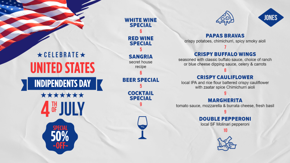 Independence Day Menu design Independence Day Menu design