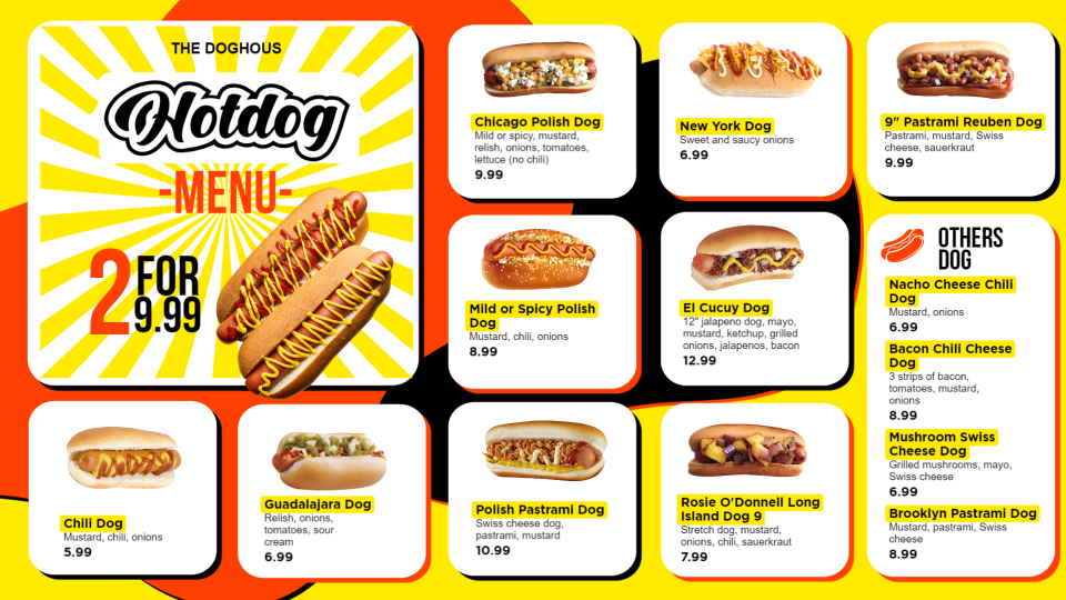 Hotdog Menu Design