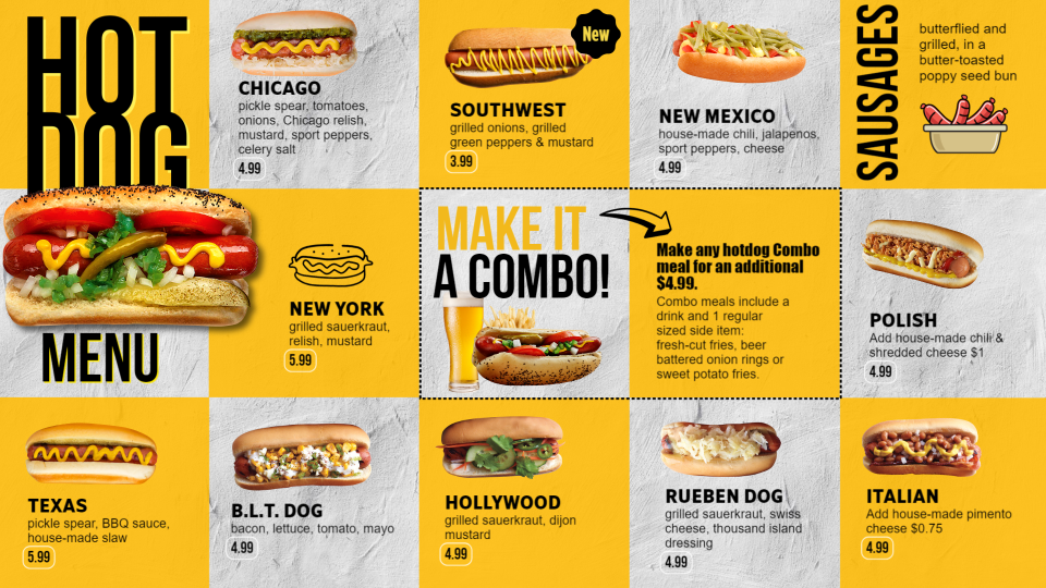 Hotdog Menu Template