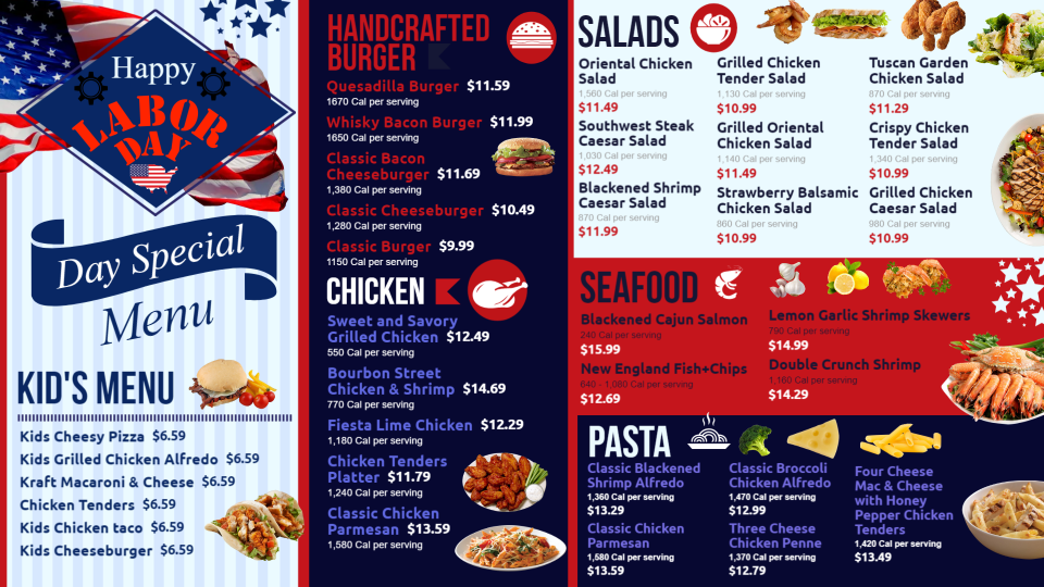 Labor Day Menu Labor Day Menu