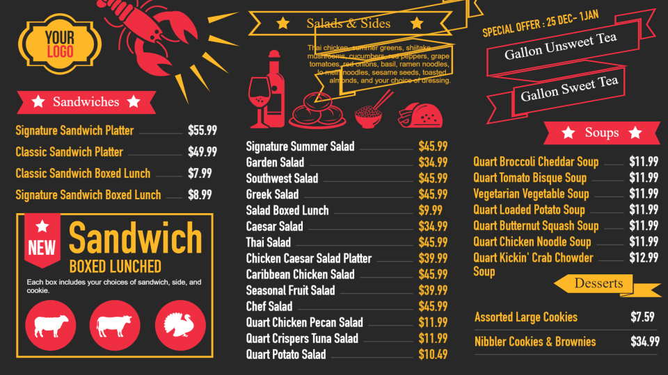 Bistro grill menu