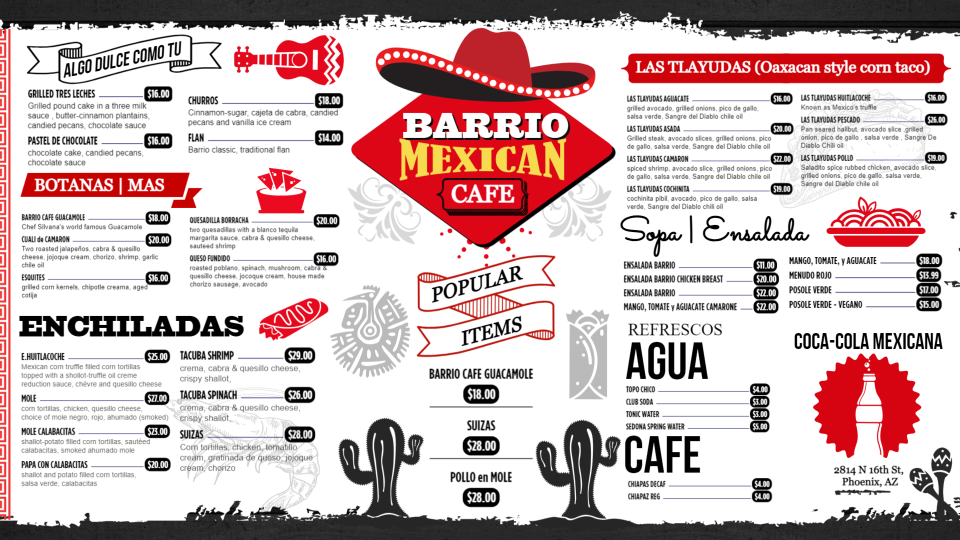 Mexican Menu Design