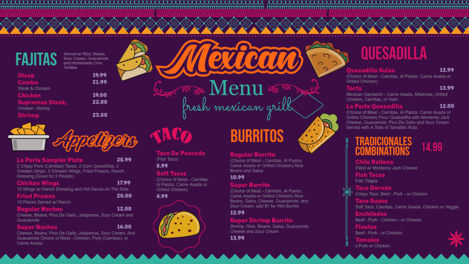 Mexican Menu Design Template