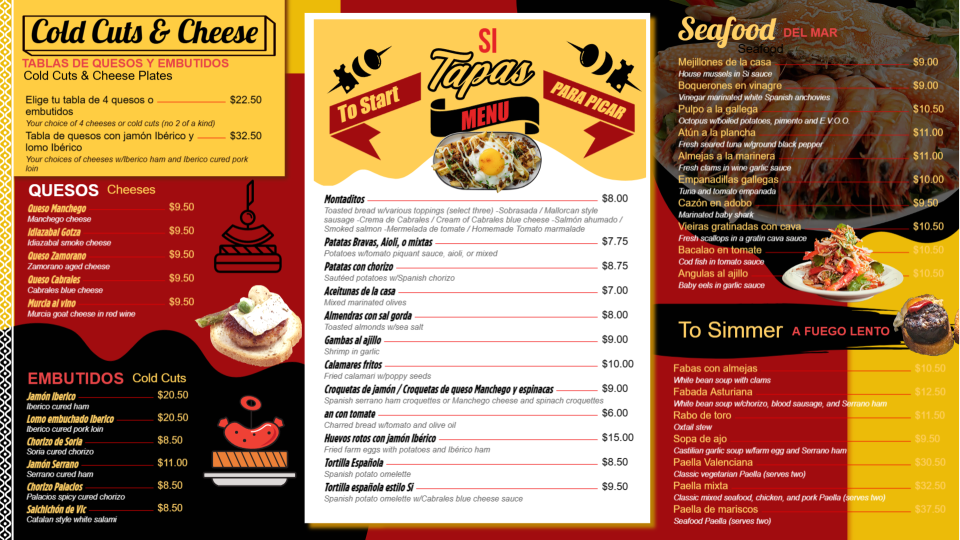 Tapas Menu Template
