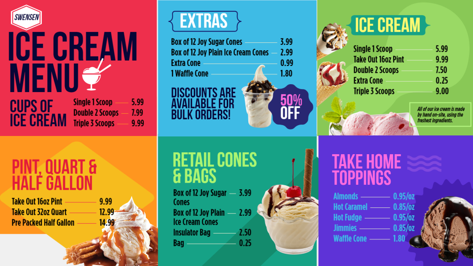 Ice Cream Menu Design