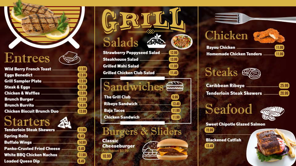 Grill Menu Template