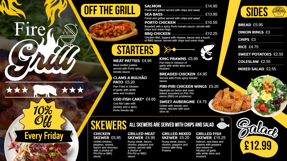 Grill Menu Board Template