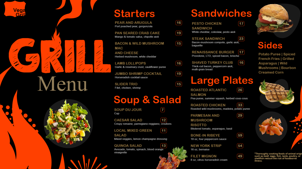 Grill Menu Design