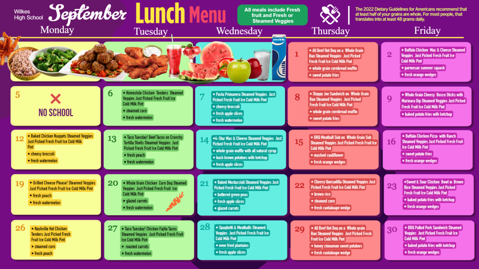 School Menu template design School Menu template design