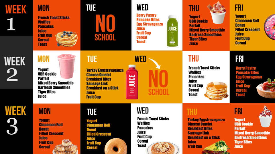 School Menu Concept Design School Menu Concept Design