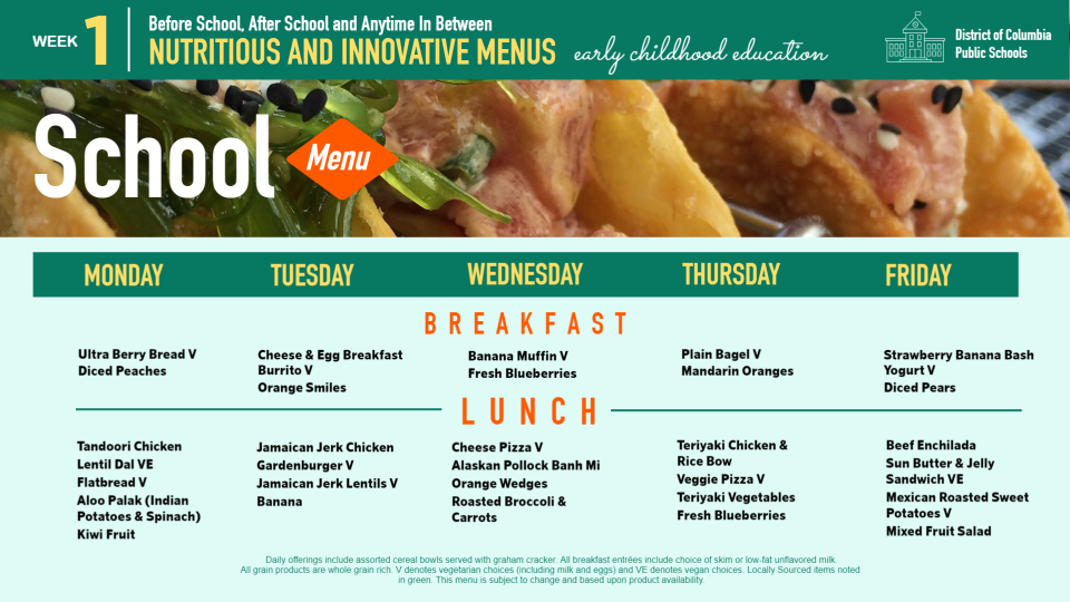 School Menu idea School Menu idea