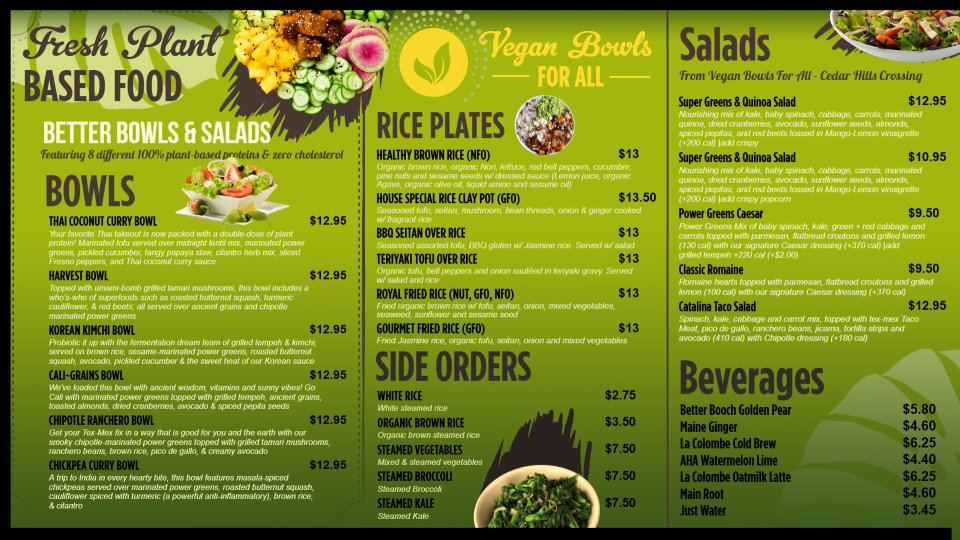 Vegan Menu board Design.02 Vegan Menu board Design.02