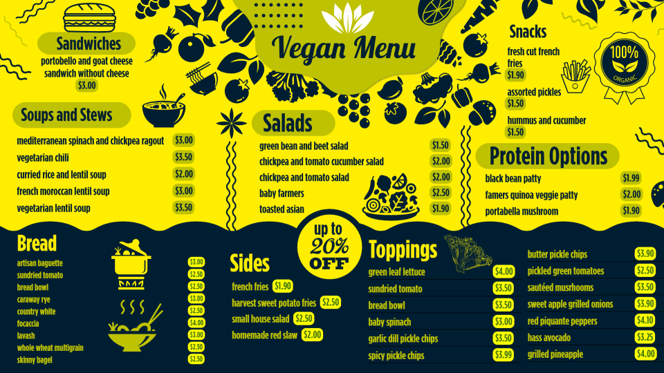 Vegan Menu Design Vegan Menu Design