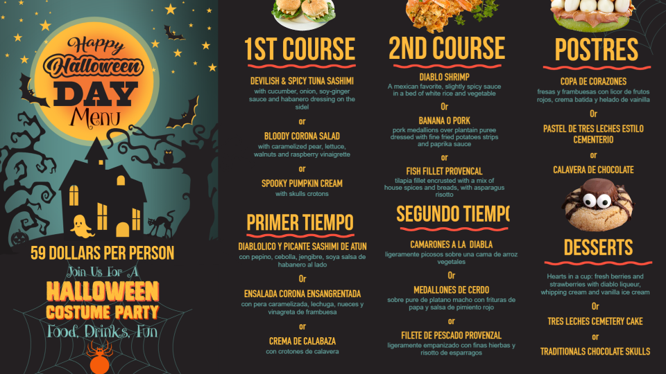 Halloween Day Menu Template Design Halloween Day Menu Template Design