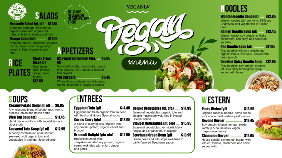 Vegan Menu Board Designs Vegan Menu Board Designs