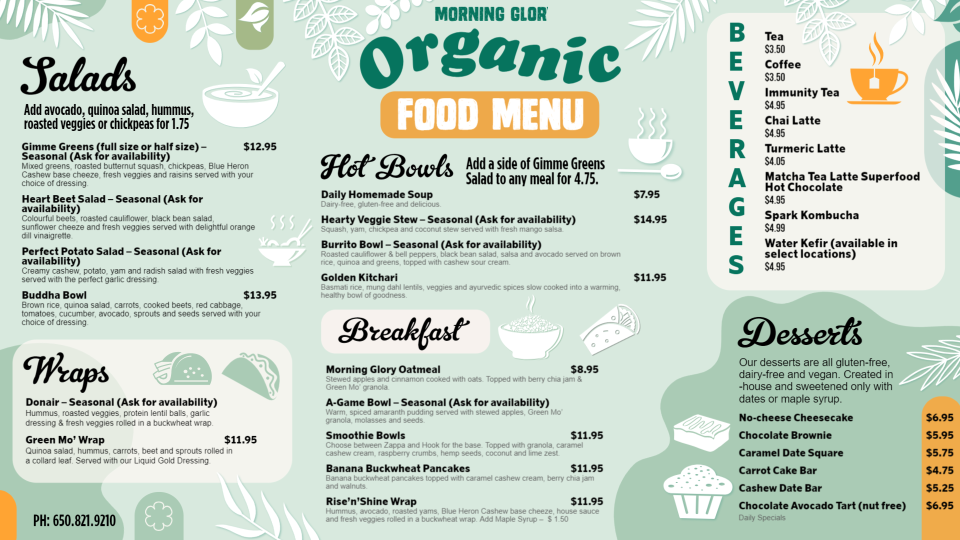 Organic Menu Board Design Organic Menu Board Design