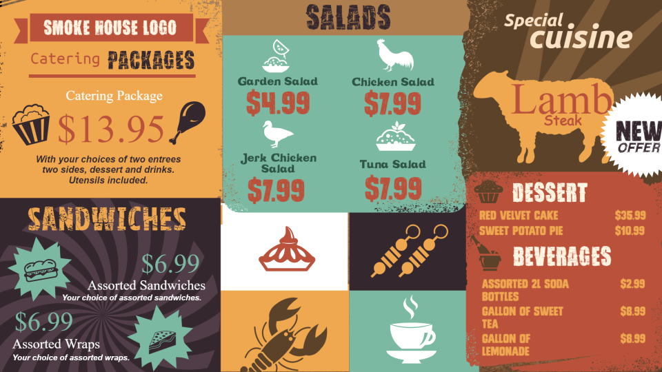 Grilled menu
