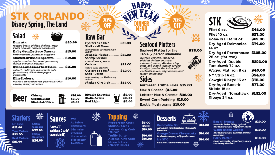 New Year Menu Board Design