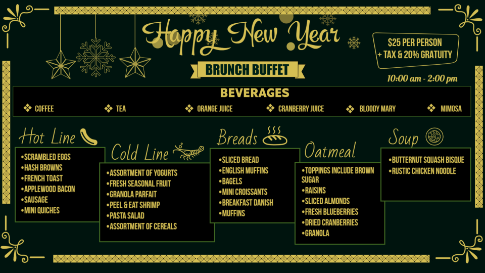 New Year Menu Design New Year Menu Design