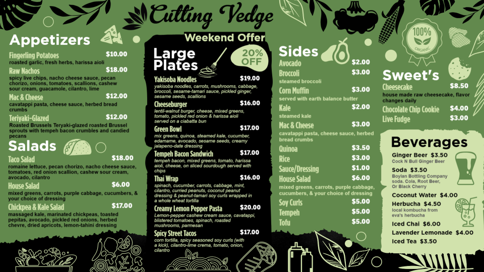 Vegan Menu Templates Vegan Menu Templates