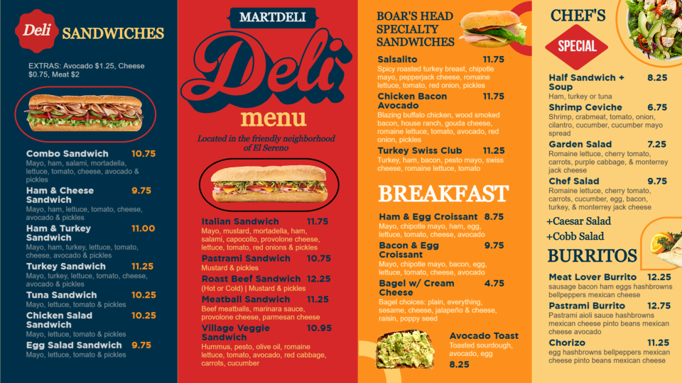 Deli Menu Concept Deli Menu Concept