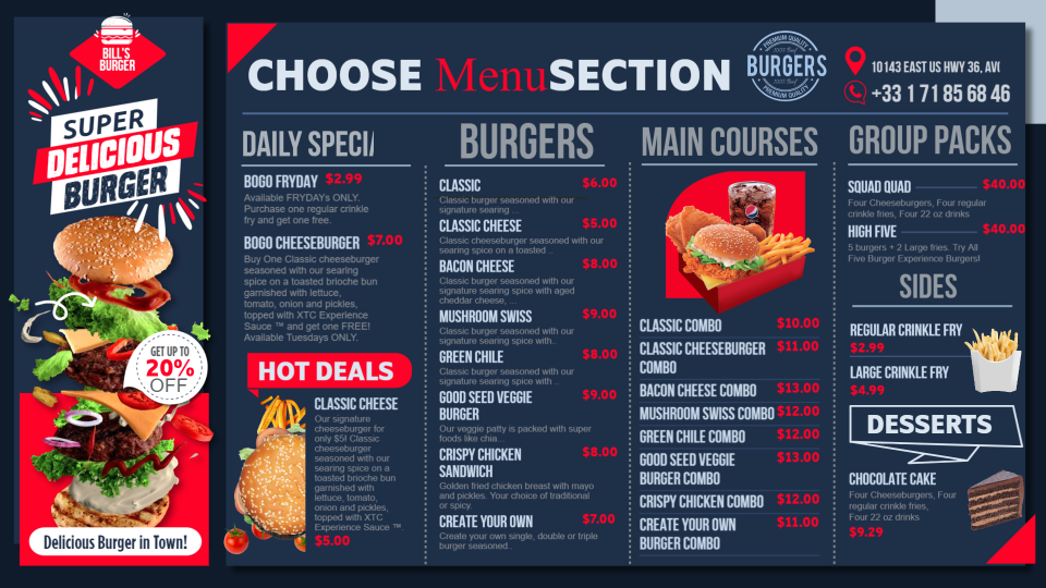 Burger Menu Design Template